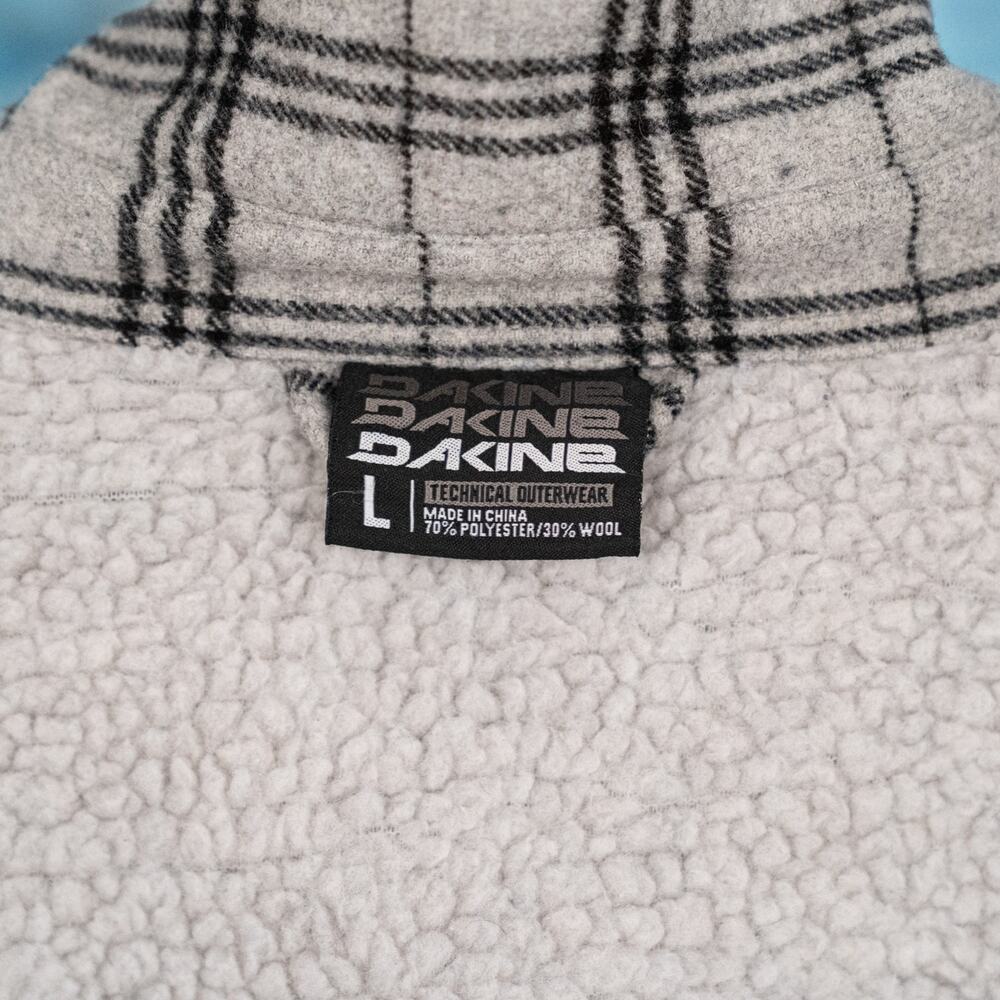 DAKINE Technical Outerwear Men's LARGE Sherpa Lined Wool Blend Flannel Shacket - Picture 6 of 6